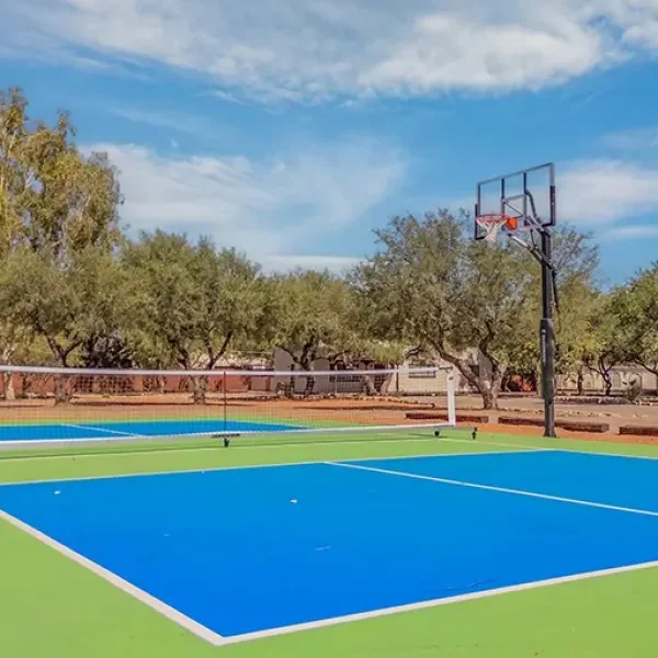 Pickleball Court at Our Tucson villa with pool Solana Spanish Villas