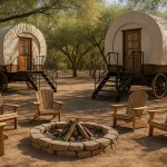 Covered Wagon Camping Glamping in Tucson Solana Ranch Social