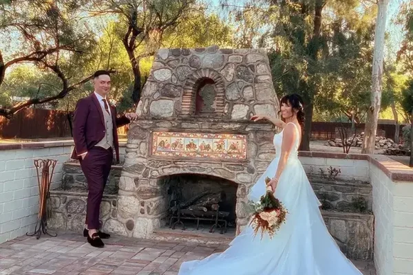 Historic Fireplace Wedding Venue at Solana Guest Ranch Tucson