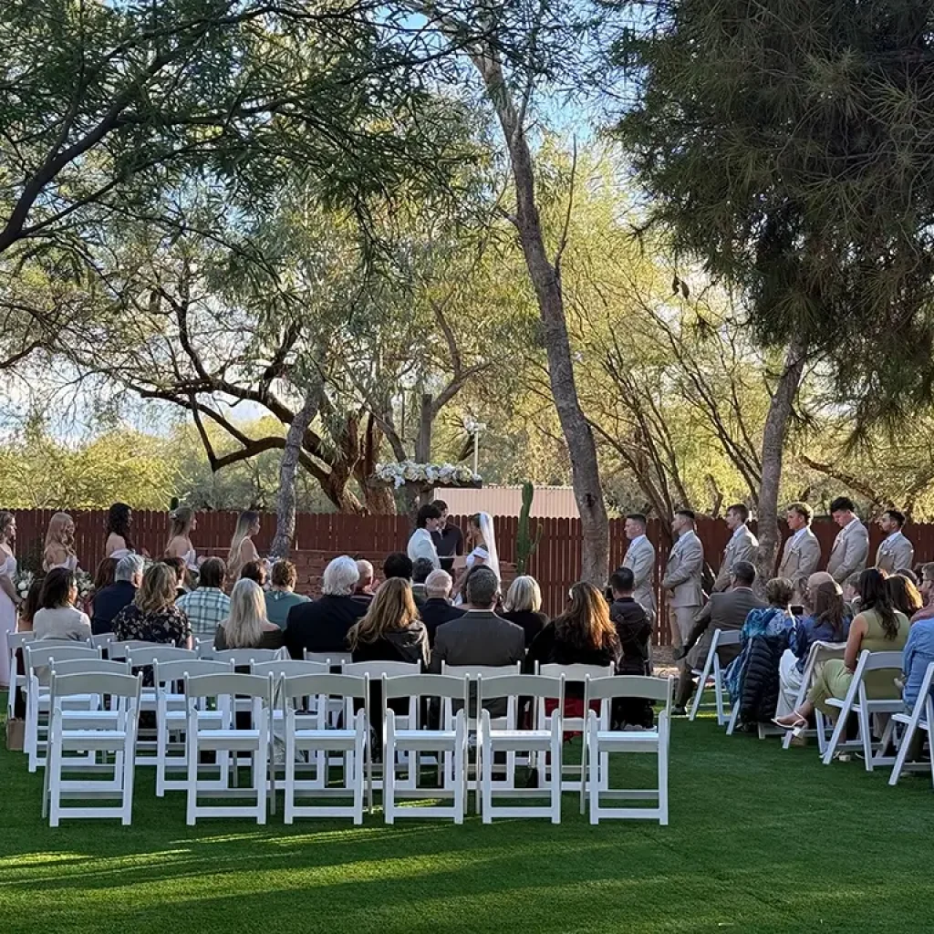 wedding ceremony venue grass lawn tucson guest ranch Solana