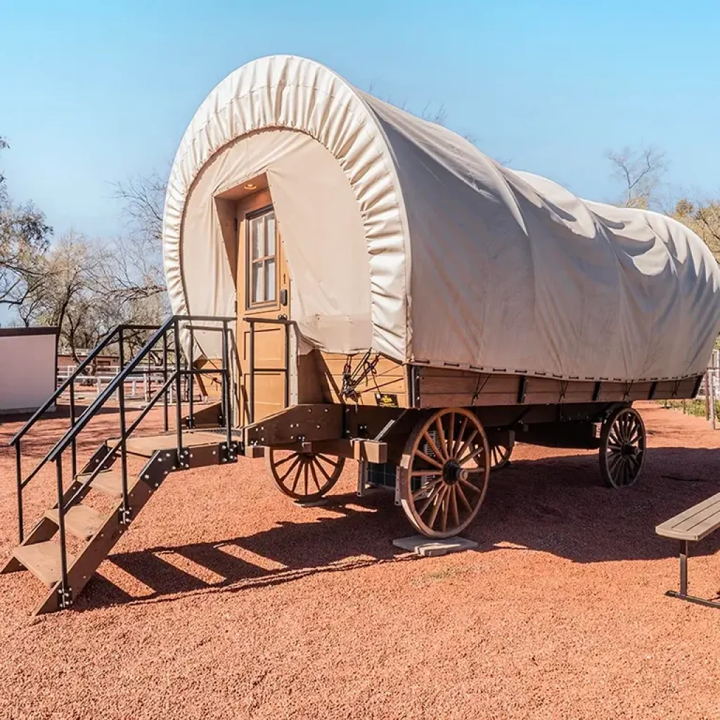 Luxury Glamping Conestoga Wagon 1 Exterior Web