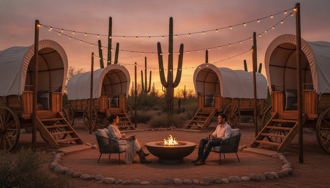 Unique Covered Wagon Glamping Experiences in Tucson