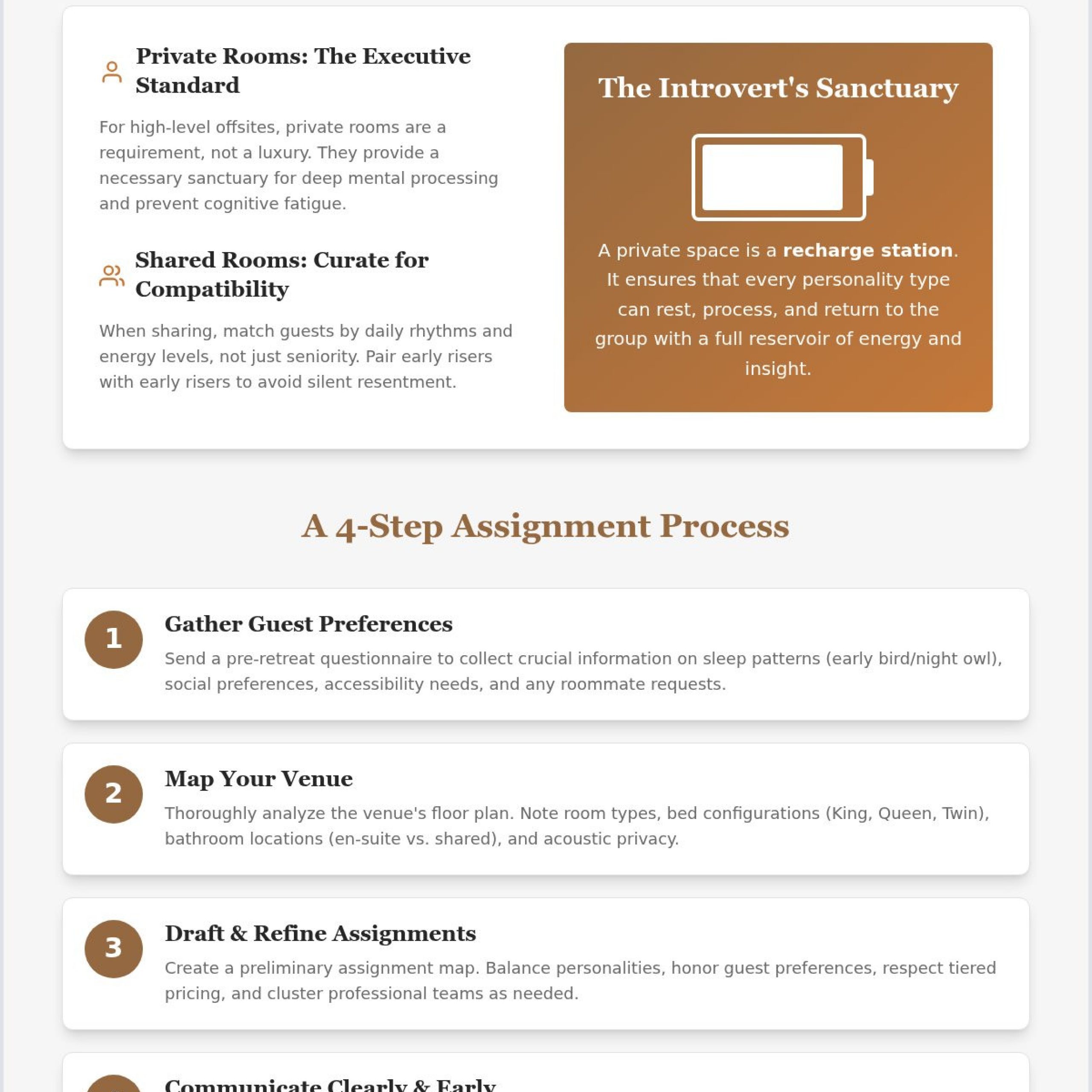 Retreat Room Assignment Tips: Balancing Privacy and Community for Group Success